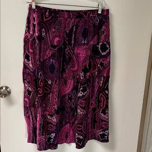 Notations Pink and Purple Paisley Pencil Skirt